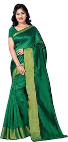 Sharda Creation Green Art Silk Plain With Blouse Saree