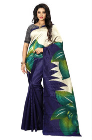 Svb Blue Printed Mysore Silk With Blouse Saree
