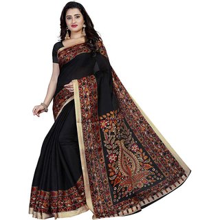 Sharda Creation Black Mysore Silk Printed With Blouse Saree