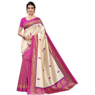Sharda Creation Pink Mysore Silk Printed With Blouse Saree
