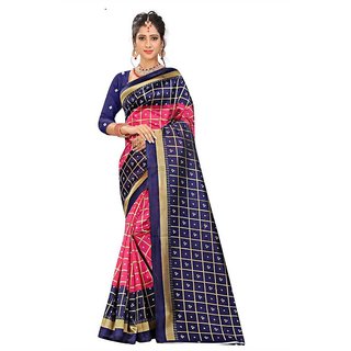 Sharda Creation Blue Mysore Silk Printed With Blouse Saree