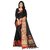 Sharda Creation Black Cotton Embellished With Blouse Saree