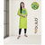 Fabclub Rayon Embroidered Straight Women Kurti (Lime Green)