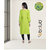 Fabclub Rayon Embroidered Straight Women Kurti (Lime Green)