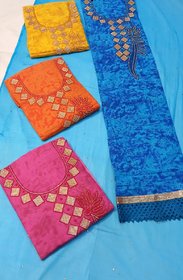 Zari WorkSuite unstitched cotton Material