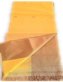 MyshopPrime's Pure Handloom Lemon Yellow   Maheshwari Cotton  Saree With Blouse Piece.