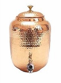 Pure Copper Water Dispenser Container Pot Tank Matka, Storage Water, Kitchenware,Good Health Benefits, 16 Liters