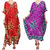 Ukal Combo Pack of 2 Women's Kaftan Dress Cover Up Nightwear Nighty Gown V-Neck Dress
