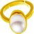Raviour Lifestyle Pearl (Moti) 7.15 Ratti White Pearl 100% Original Gemstone Ashtadhatu Rashi Ratna Ring