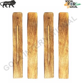 Gola International Natural Wood Incense Holder/Agarbatti Stand Gifts Wooden Handicrafts Standard (Pack of 4)