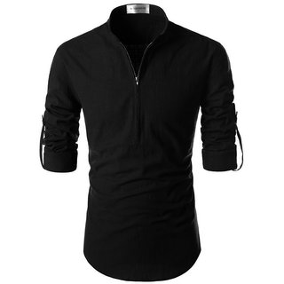 UniVibe Black Color Cotton Designer Shirt For Men