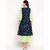 Alposh Sea Green Solid Woven With Navy Blue Shrugwith A-Line Dress And Flared Hem