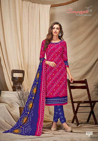 Geet Creations Bandhani Printed Dress Material For Women And Girls(3)