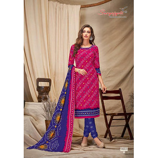 Geet Creations Bandhani Printed Dress Material For Women And Girls(3)