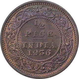 1/2 pice india 1936.