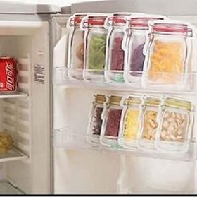 Pack of 10 Plastics Transparent Jar Shaped Standup Pouch With Zipper