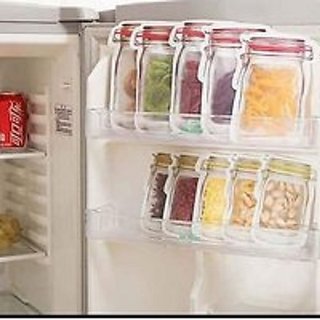 Pack of 10 Plastics Transparent Jar Shaped Standup Pouch With Zipper