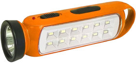 Stylopunk 3W Flashlight Torch With Emergency Light Orange - Pack of 1 ( EN-690).