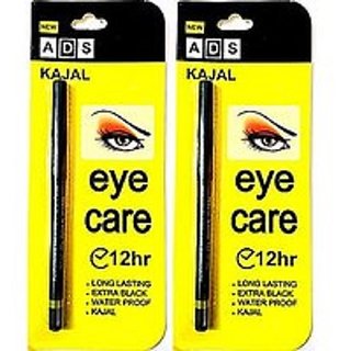 kajal 12 Hour Eye Care Long Lasting Extra Black Waterproof - Pack of 2