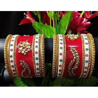 Designer Hand Painted Suhag Bridal Chura 2.6 inch Set.