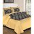 Ptola Gold 100 Cotton  Printed Double bedsheet With 2 Pillow Cover