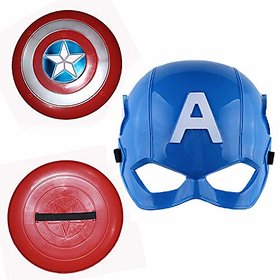 Kaku Fancy Dresses Captain Superhero Toy Shield and Face Mask for Kids  Costume - (3-8 Years)