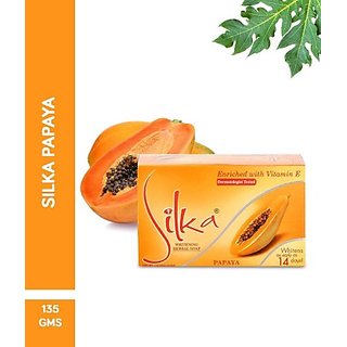 SILKA WHITENING HERBAL SOAP WITH PAPAYA  (135 g)