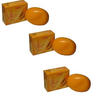 Silka Papaya Soap For Young Looking Skin Made In Philippines (Pack Of 3)