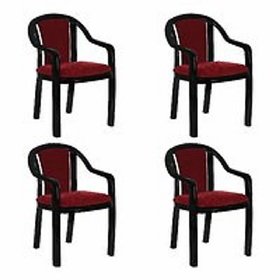 CHAIR (SET OF 4) BLACK - RED
