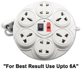 Stylopunk  Madhram 8 Socket Extension Board With Fuse  Master Switch (2.5 Mt wire length) ROUND/BORD.
