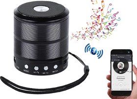 Stylopunk WS-887 Portable Bluetooth Stereo Speaker with Alarm Clock,Aux, FM, SD Card, In-built Mic  USB.