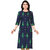 Urban Krowd Women Printed Khadi Cotton Straight Kurta  (Dark Blue, Green)