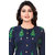 Urban Krowd Women Printed Khadi Cotton Straight Kurta  (Dark Blue, Green)