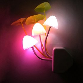 Sets of 3 LED Mushroom Night Lamp Wall Light Day Night Sensor Control Bed Lamp Bedroom Lamp Sets of 3