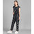 Vivient Women Black Check Front Knot Printed Jumpsuits