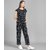 Vivient Women Black Check Front Knot Printed Jumpsuits