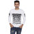 ZETE051 White R Print Full Sleeve T Shirt For Men