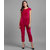 Vivient Women Pink Plain Velvet Jumpsuits