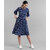 Vivient Women Nevy Blue Polkadot Printed Midi Dress