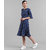 Vivient Women Nevy Blue Polkadot Printed Midi Dress