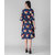 Vivient Women Nevy Blue Floral Printed Midi Dress