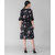 Vivient Women Black Low Floral Printed Midi Dress