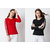 Vivient Women Red and Black Side Tape T-shirts Combo