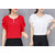 Vivient Women Red And White Moti Top Combo