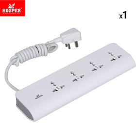 Hosper Power Strip Nexta 4 Socket Surge Protector (1.5 Meter, White)