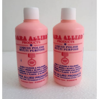 Dara Allied Liquid, Brass, Copper, Metal Polish, Chrome Polish and Rust Remover Scratch Remover 200ml (Pack of 2).