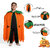 Kaku Fancy Dresses Pumpkin Robe Cape for Halloween Costume - Orange