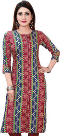 Urban Krowd Women Printed Pure Cotton Straight Kurta  (Multicolor)