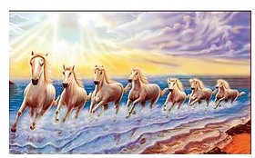 Style UR Home - Beautiful 7 Horses Painting for Vastu  Feng Shui -12 x 18