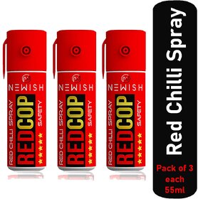 Newish  Powerful Red Chilli Spray Self Defence for Women Pack of 3 (Each  55 ml / 35 gm).